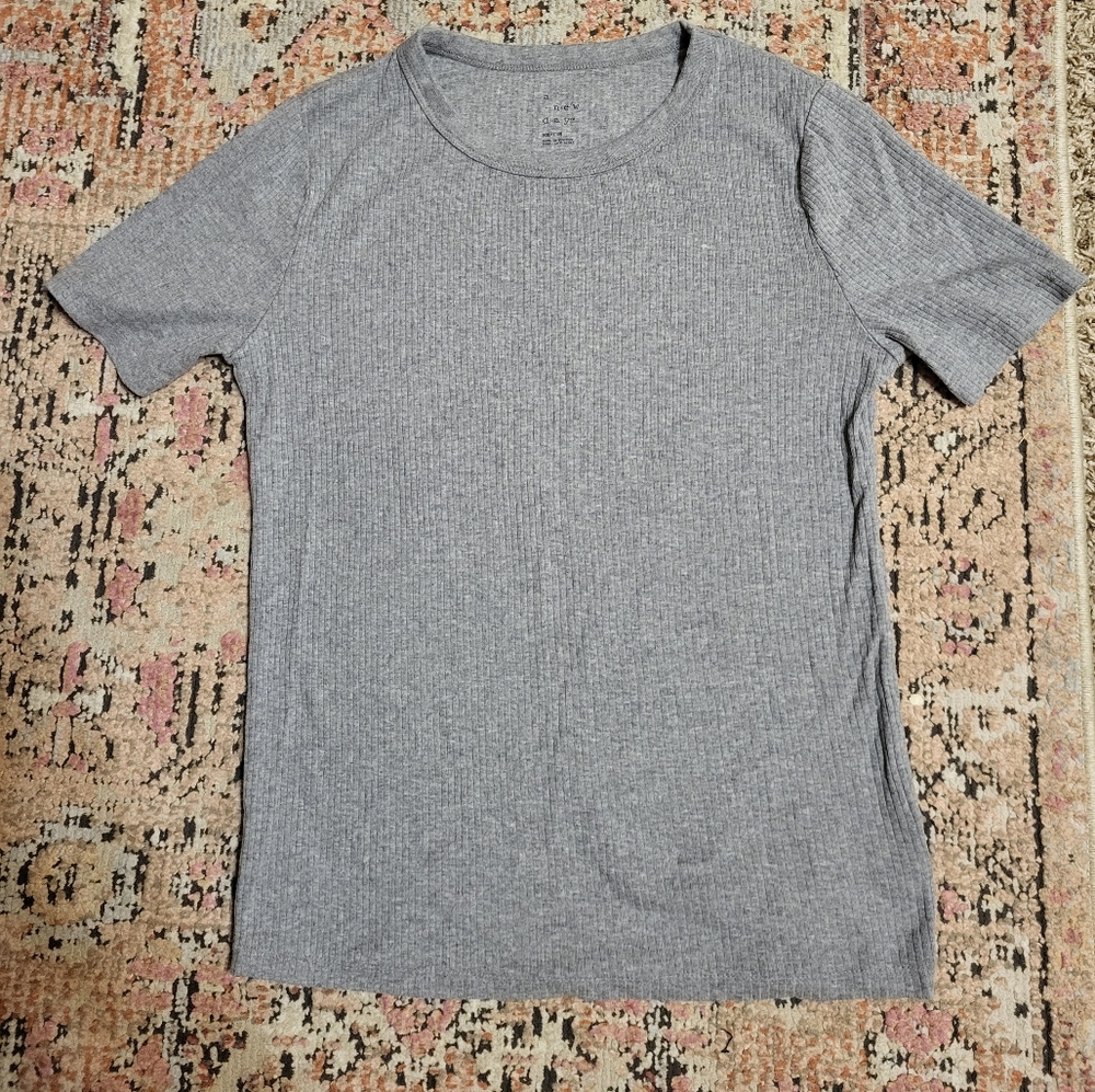 A new day ribbed fitted tee